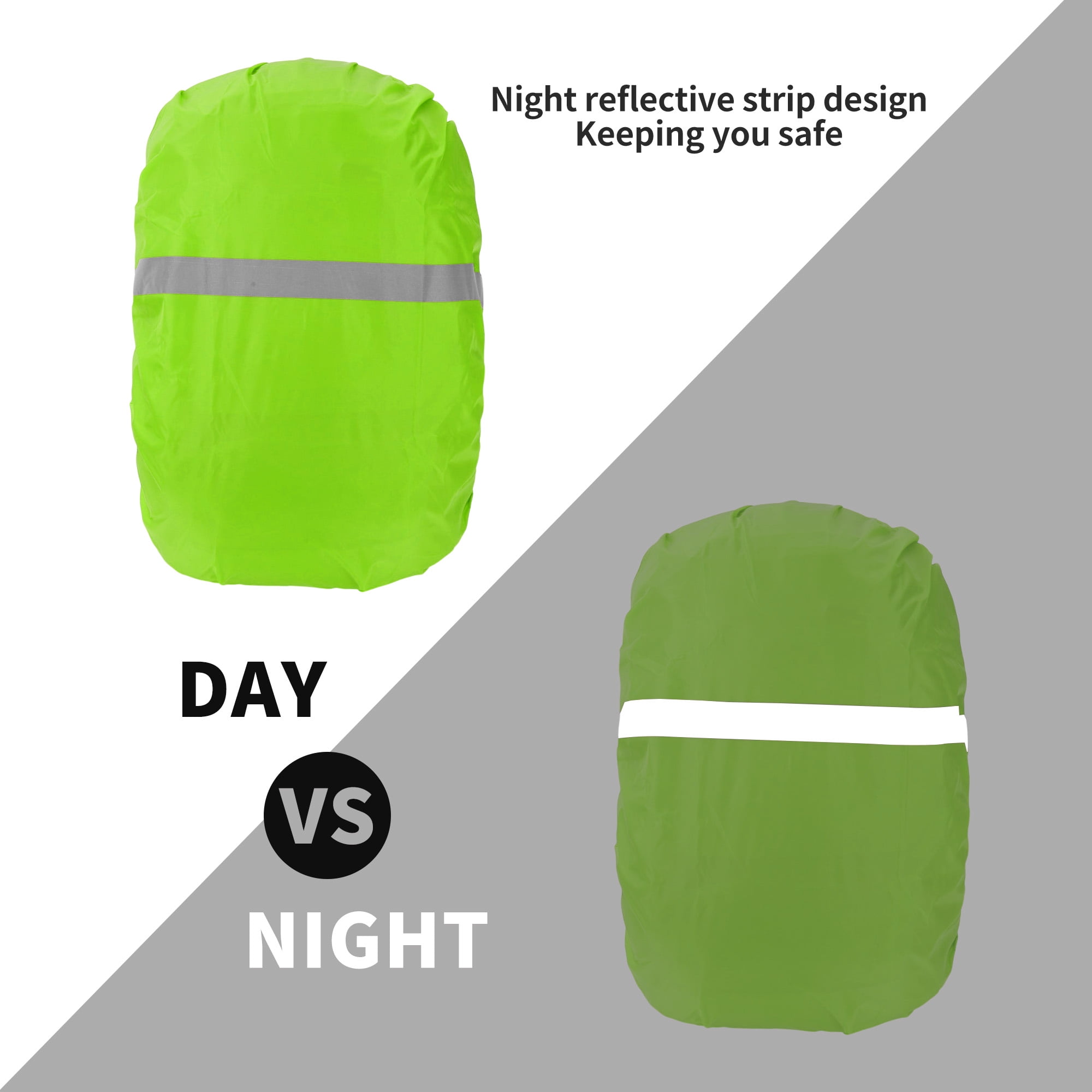Unique Bargains Reflective Waterproof Backpack Rain Cover Fluorescent Green