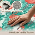 thumbnail image 6 of ODIKA 4'x6' Washable Area Rug Non-Slip, Chair-Friendly, Flatwoven Welcome With Tropical Foliage And Repeating Border Flamingo Summer Refined for Home Office, Under Desk, 6 of 7