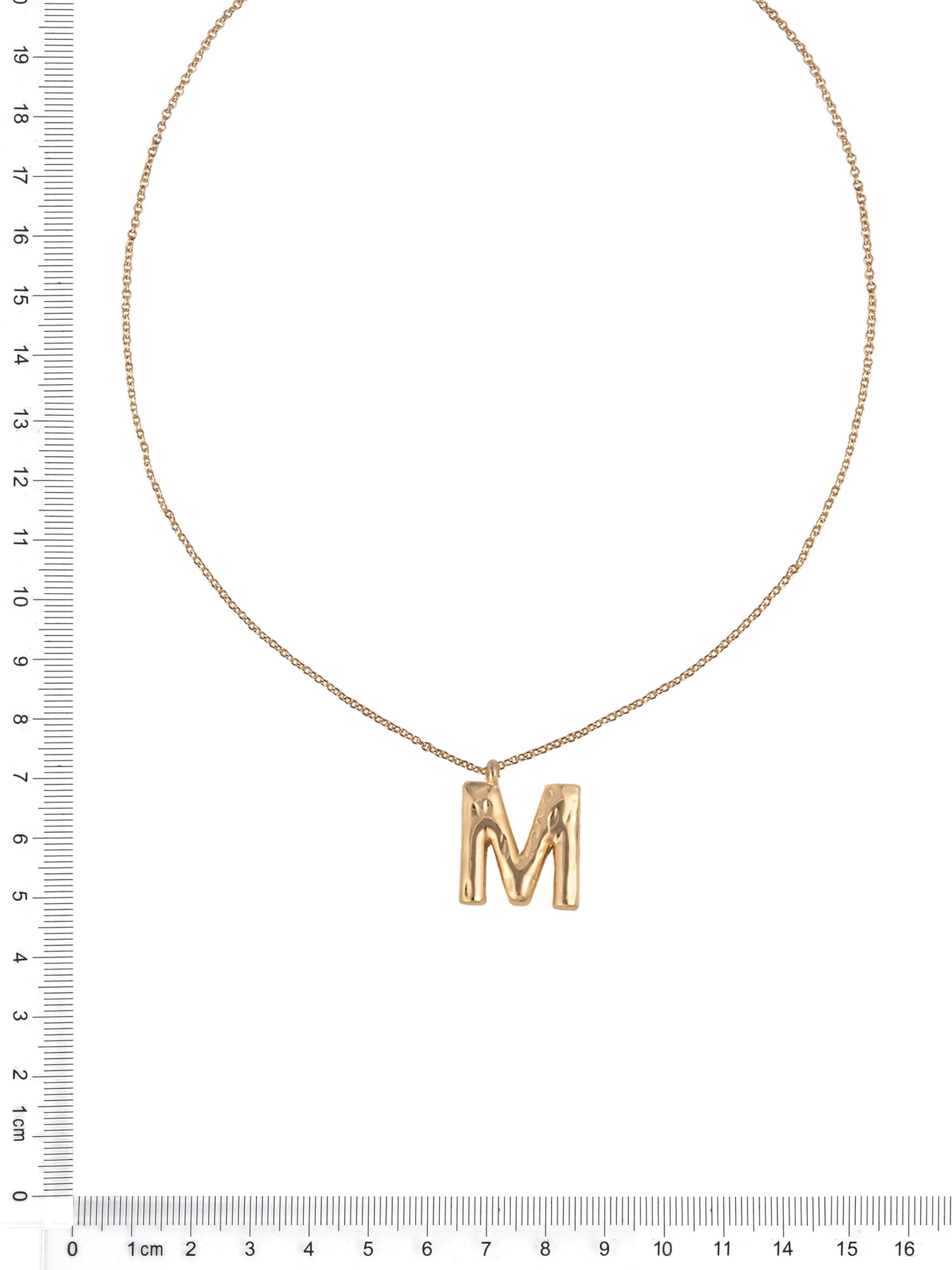 Time and Tru Goldtone Hammered Initial "M" Pendant Necklace