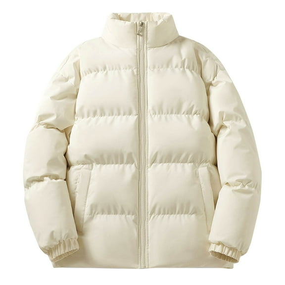 Ptauao Mens Winter Padded Jackets Full Zipper Windproof Jacket Coat Youth Student Warm Jacket