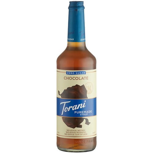 Torani Puremade Zero Sugar Chocolate Syrup, Clean-Label Keto-Friendly Mocha Base, 750 mL (25.36 oz) Premium Glass Bottle
