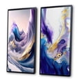 thumbnail image 3 of Designart "Splash of Blue, Gold, and Purple IV" Abstract Spirals Framed Wall Art Set Of 2 - Blue Abstract Framed Canvas Set For Living Room Decor, 3 of 7