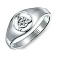 thumbnail image 4 of Bling Jewelry Womens Unisex Silver Ring with Viking Celtic Infinity Knot Triquetra Signet Design, 4 of 5