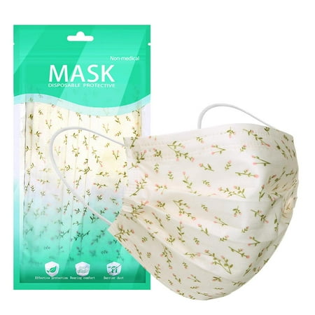 ICQOVD Disposable Face Mask Personal Breathable Facial Mask 3Ply Ear Loop