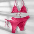 thumbnail image 3 of Women's 2 Piece Floral Print Halter Neck Tie Bikini Set Triangle String Thong Swimsuit Summer Bathing Suits for Women, 3 of 7