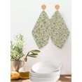 thumbnail image 2 of Green Floral Kitchen Dish Towels for Drying Dishes Set of 4, Vintage Rustic Botanical Spring Waffle Weave Microfiber Hand Tea Bathroom Towels Quick Dry & Absorbent Towel 12x12, 2 of 7