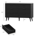 thumbnail image 7 of Rovaurx 6 Drawer Double Dresser Chest, Bedroom Chest of Dressers, Beside Table, Black, 7 of 7