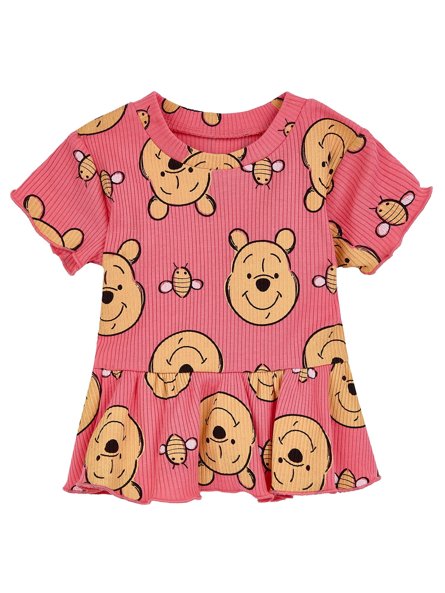 Character Baby Girls Rib Short Sleeve Top & Leggings Set, 2-Piece, Sizes 0/3 Months-24 Months