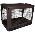 thumbnail image 2 of Pet Gear The Other Door Steel Crate With Fleece Pad For Cats And Dogs Up To 90-Pounds, 42 Inch, Tan, 2 of 7