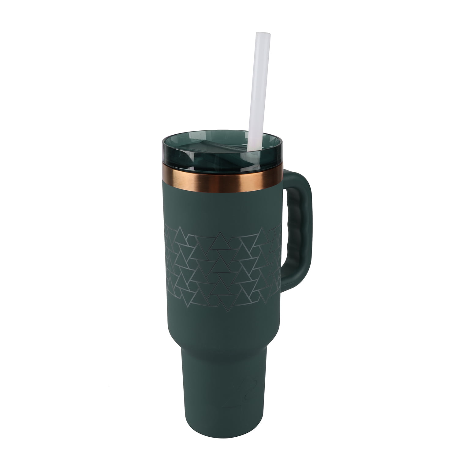 (3 pack) Ozark Trail 40 oz Insulated Stainless Steel Tumbler with Handle, Dark Green