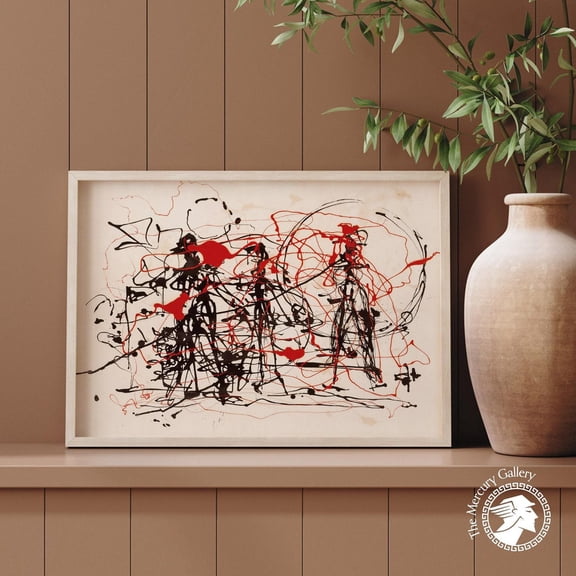 PosterArt Jackson Pollock Brush Art Print, Abstract Modern Wall Art Decor, Multiple Sizes for Home, 8x12 UNFRAMED