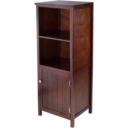 Brooke Open Cupboard with 1 Drawer and 2 Shelves, Walnut