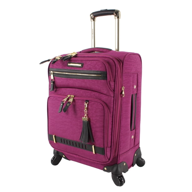 Bolsa de mano Steve Madden Peek-a-Boo morada de 20 pulgadas con ruedas