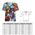 thumbnail image 2 of Ladybugs Floral Garden-2 T Shirts Basic T-Shirt Short Sleeve Ladies Tee Shirt Summer Graphic Clothing, 2 of 6