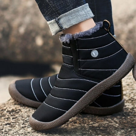 

Summer Saving Juebong Couples Comfortable Casual Shoes Women s Men Winter Waterproof Anti-Slip Flat Fur Lined Boots