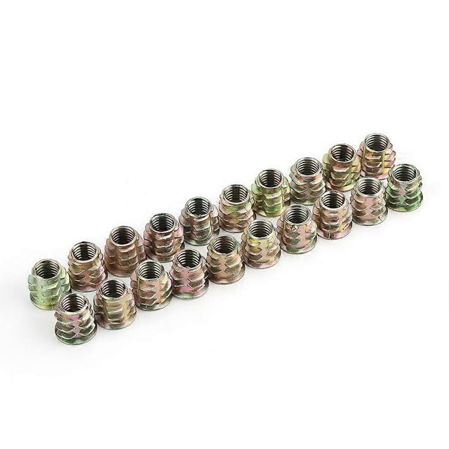 20Pcs M8 13mm Zinc Alloy Hex Drive Head Furniture Nuts Threaded for Wood Insert