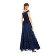 thumbnail image 2 of ADRIANNA PAPELL Womens Navy Sleeveless Off Shoulder Maxi Evening Sheath Dress 6, 2 of 5