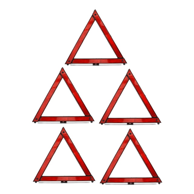 KAKOWELY 5 Pcs Triangle d'Avertissement d'Urgence Rouge Réfléchissant pour les Propriétaires de Voitures et la Sécurité Routière et les Conducteurs et Véhicules