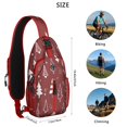 thumbnail image 5 of Sling Backpack,Red Christmas Tree and Star Pattern Crossbody Bag with Water Bottle Holder,Waterproof Sling Bag for Men/Women with Chest Phone Holder for Hiking,Travel, 5 of 6