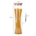 thumbnail image 4 of CHOK Borosilicate Glass Bamboo Wood Large Stackable Food Storage Jar, 4 of 6
