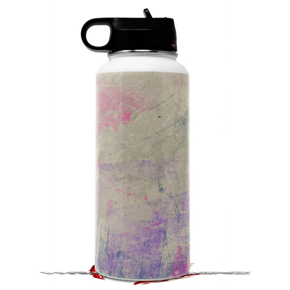 Skin Wrap Decal compatible with Hydro Flask Wide Mouth Bottle 32oz Pastel Abstract Pink and Blue (BOTTLE NOT INCLUDED)