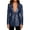Dark Blue, variant on Satin-Like Faux Leather Slim Fit Blazer Coat Women Elegant Fall Party Casual Structured Versatile Outerwear Red L