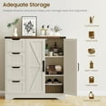 thumbnail image 6 of Vabches Farmhouse Bathroom Floor Cabinet, Side Storage Organizer with 4 Drawers and 2 Barn Doors & Adjustable Shelf, Storage Cabinet for Bathroom, 6 of 7