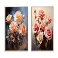 thumbnail image 2 of Designart "Peach Roses love expression I" Roses Framed Wall Art Set Of 2 - Peach Floral Frame Gallery Set For Office Decor, 2 of 6