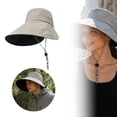 thumbnail image 2 of Women Outdoor UV Protection Wide Brim Fishing Hat with Ponytail Hole Adjustable Windproof Sun Cap(Gray,One Size), 2 of 6