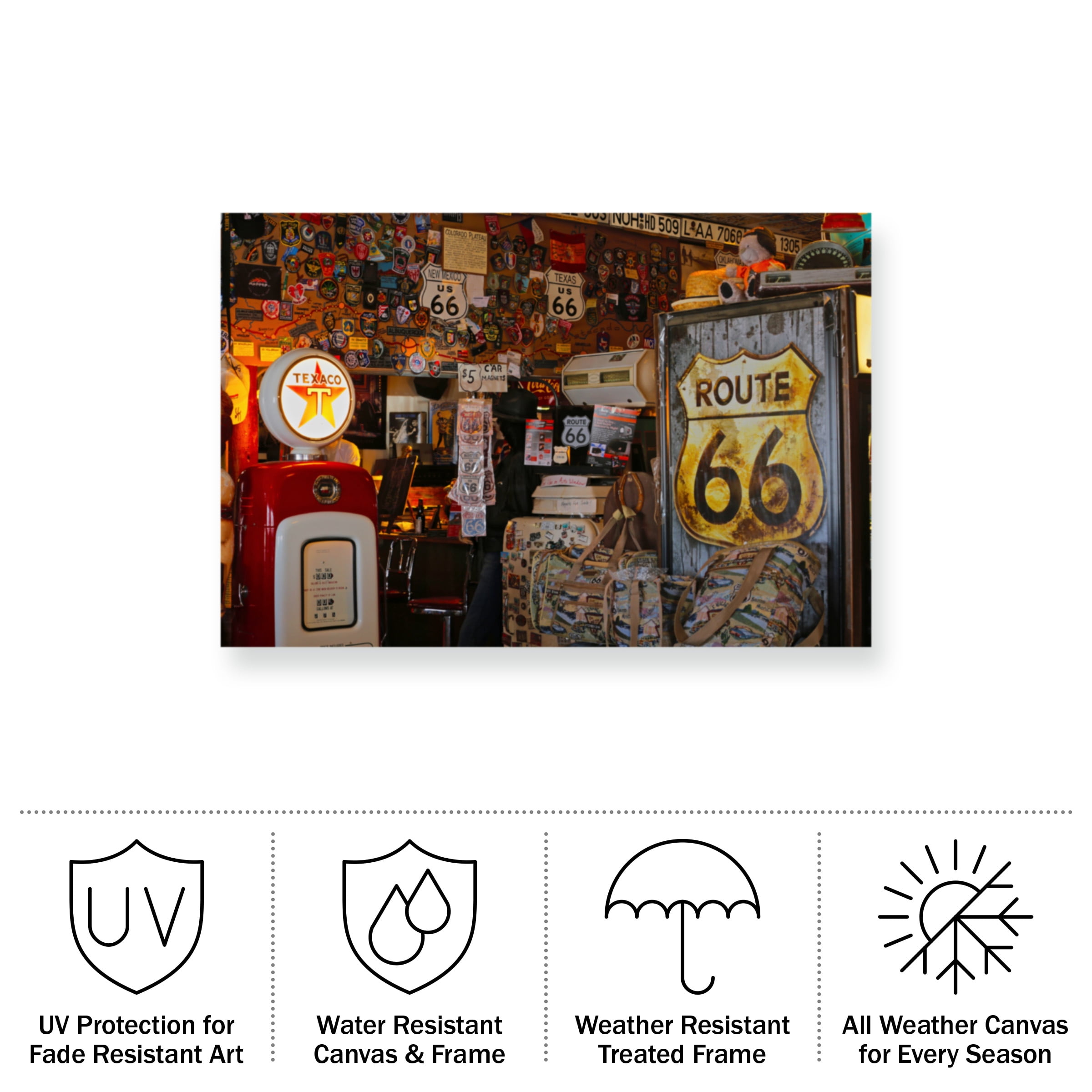 Susan Vizvary Photography 'Route66 Interior Store' Outdoor All-Weather Wall Decor