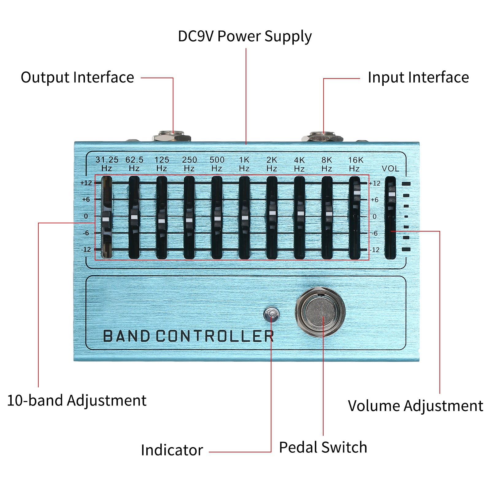 Guitar Effect Pedal Mini Guitar Equalizer Guitar Equalizer Bass And Guitar Effect Pedal Effect Pedal 10 Band EQ Guitar Effect Pedal Mini Guitar Equalizer With True Bypass For