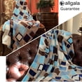 thumbnail image 3 of Allgala 60x90 Super Soft Flannel Plush Light Weight Throw Blanket-Blue Squares-BLK82557, 3 of 4