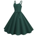 thumbnail image 3 of SMihono Robes Bohémiennes d'Été pour Femmes Grande Taille Mode Femmes Robe d'Été à Encolure Carrée Robe Poupée à Pois Sans Manches Robe à Bretelles, 3 of 5