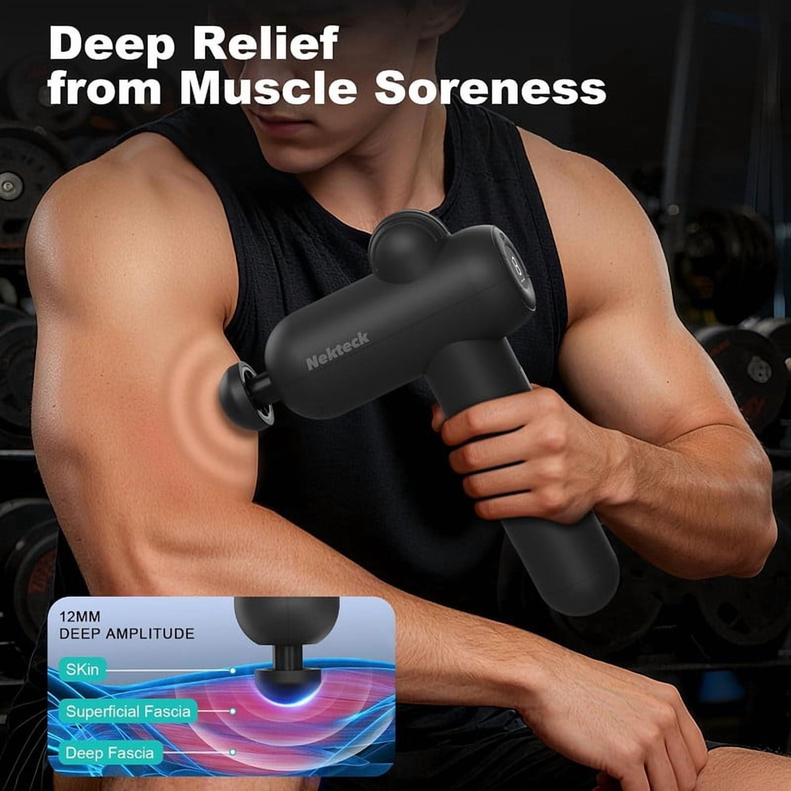Nekteck Deep Tissue Massage Gun for Athletes, Percussion Muscle