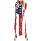 thumbnail image 1 of Vestidos de Verano de Mujer Casual Cuello Redondo Bolsillos de Manga Corta Impresión Vestido Largo, Vestido Ligero de Poliéster para Diario, Fiesta Y Primavera, 1 of 6