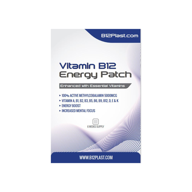 B12Plast Transdermal Vitamin B12 Patch 5000mcg Plus 10 Essential