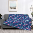 thumbnail image 2 of Uemuo Plants And Flamingos Printed Throw Blanket for Couch, Fluffy Fuzzy Blankets for Bed, Sofa, Cozy Flannel Faux Fur Blanket-80"x60", 2 of 6