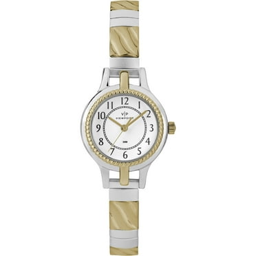 Viewpoint by Timex Women's Two-Tone/White 24mm Fashion Watch, Expansion Band