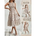 thumbnail image 4 of STARVNC Women Floral Print Ruffle Crew Neck Sleeveless Midi Dress, 4 of 10