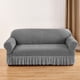thumbnail image 1 of Nvzi Funda de sofá elástica para sala de estar, fácil de instalar, lavable, protector de sofá con falda, 1 pieza (gris, 2 plazas), 1 of 4
