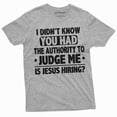 thumbnail image 6 of Funny authority to judge me Tee shirt Jesus Funny shirt Men's fit humorous saying Birthday gift tee (3X-Large Navy Blue), 6 of 7