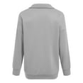 thumbnail image 5 of idosla Women's Half Zip Cropped Pullover Quarter Zipper Hoodie Stand Collar Fall Winter Casual Sweatshirt Jacket (Grey, L), 5 of 5