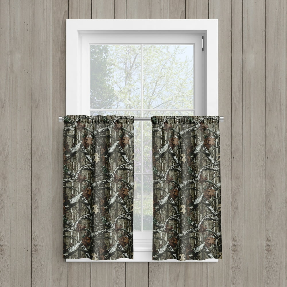 Mossy Oak Camouflage Curtain Tier Pair 29 in. x 36 in. each, Set of