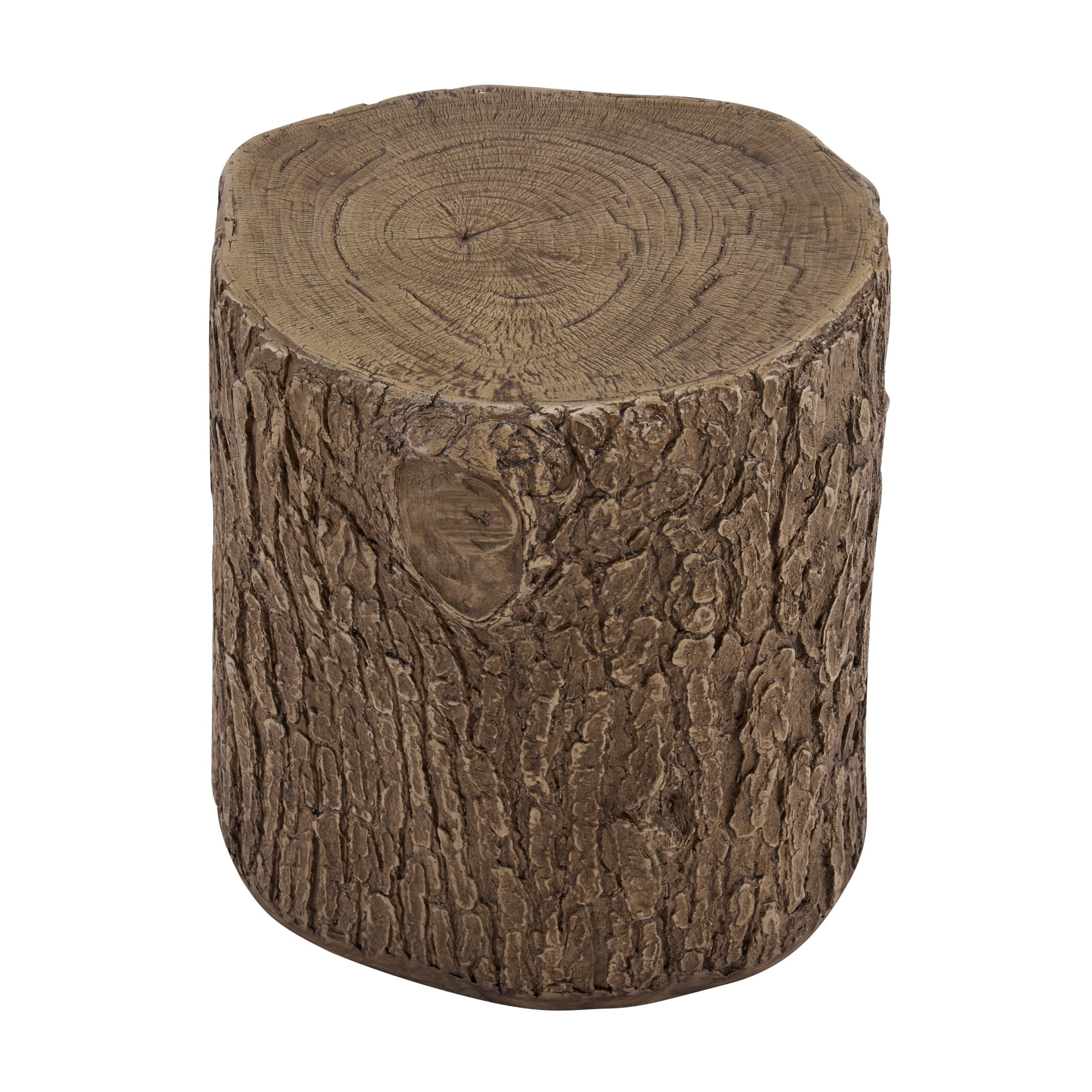 Christopher Knight Home 15.3” Tree Stump Side Table, MGO Accent Table with Realistic Wood Texture, Light Brown