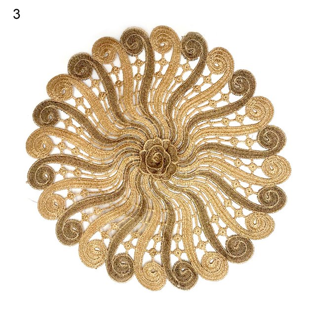 ENJOYW Napperon Table Exquise Fine Exécution Large Application Table Ronde Dentelle Sous-Verre pour Table de Cuisine Broderie PlacematMa