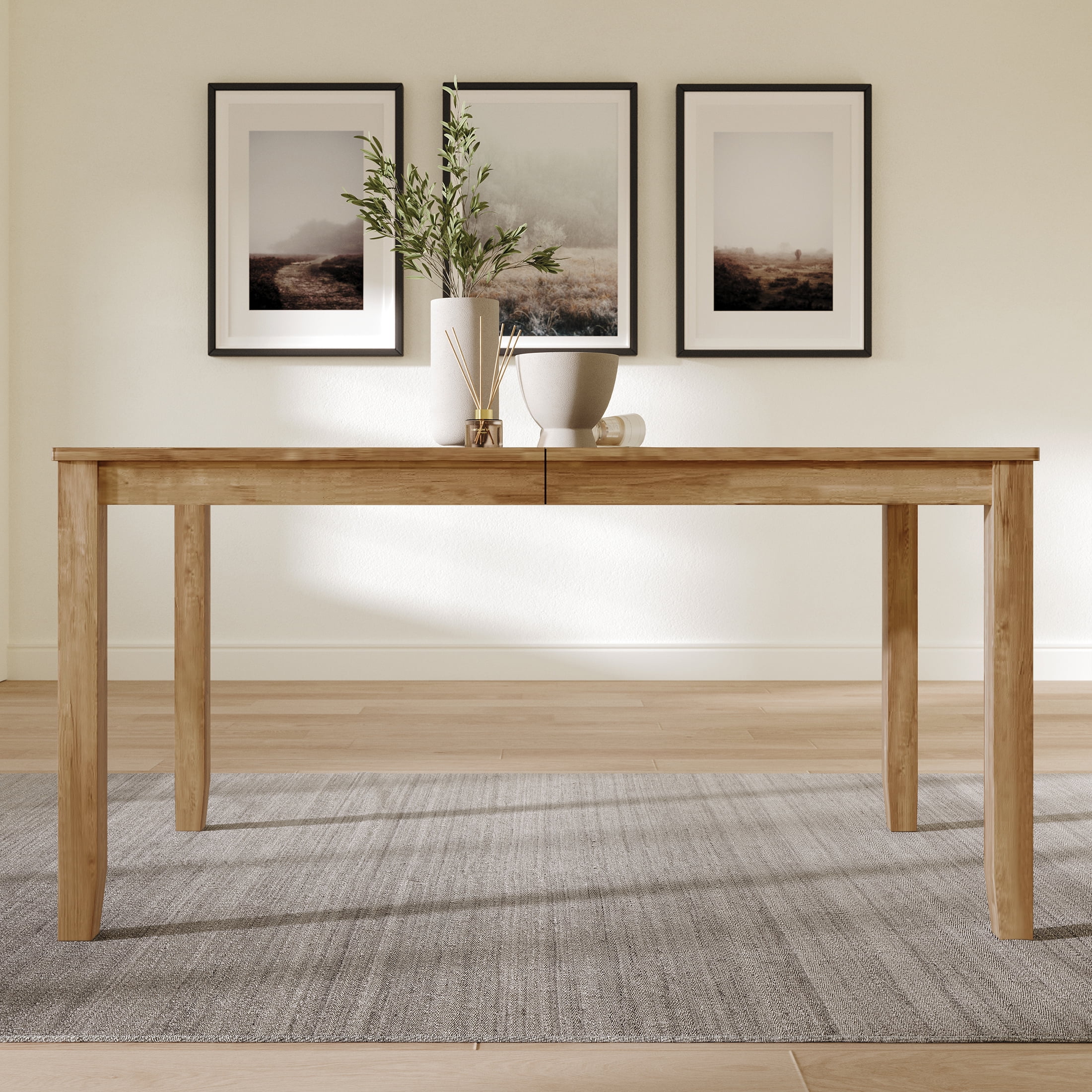 Castle Place Classic Rectangle Wooden Indoor Dining Table, Natural