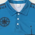 thumbnail image 4 of Adult Polo Tees for Men Short Sleeve Button Tees Shirt Lightweight Blue Men's T-Shirts, 4 of 9