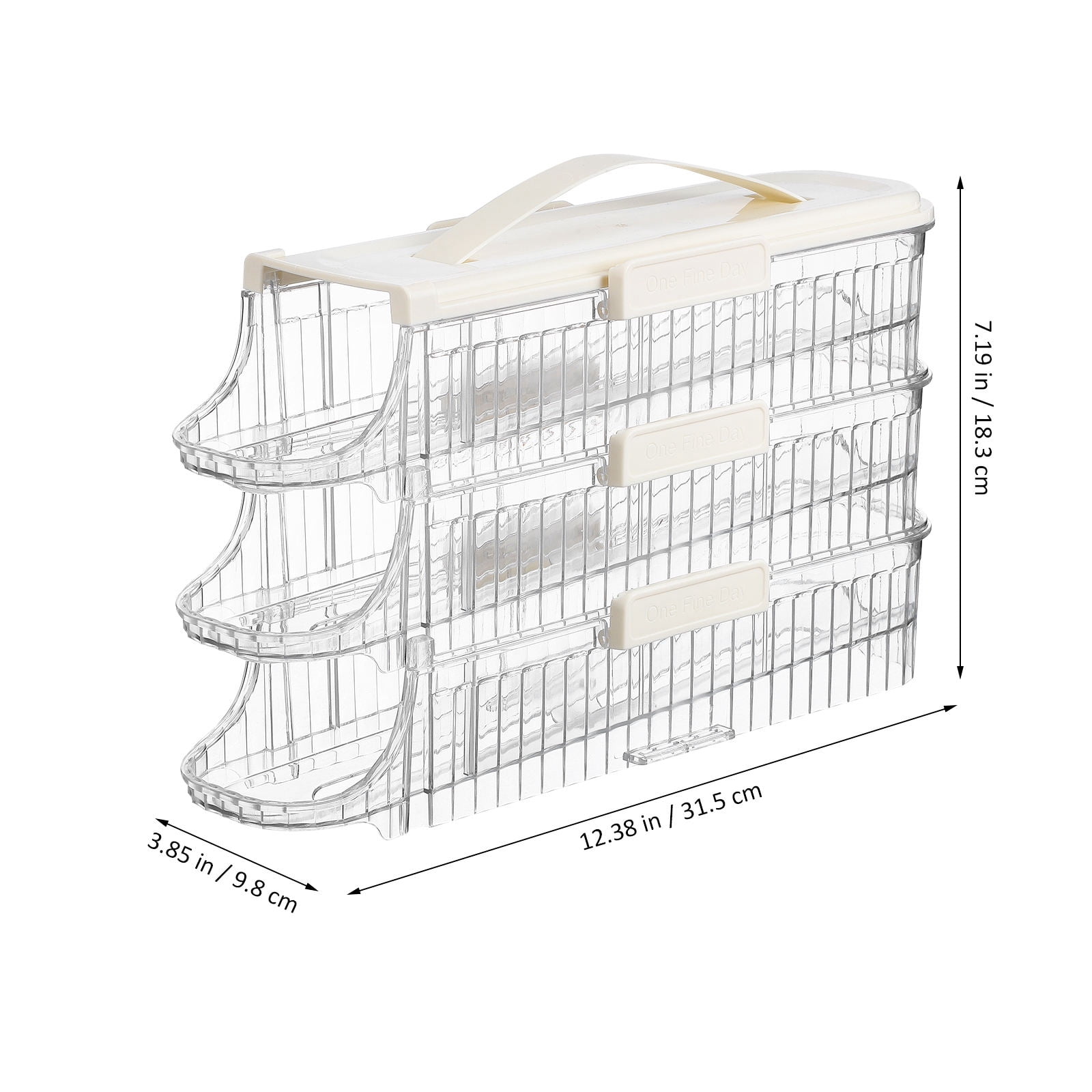 TOYMYTOY Portable White Egg Storage Box with Rolling Design for Refrigerator Door