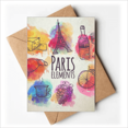 thumbnail image 1 of Colorful Vie France Eiffel Tour Paris Cartes de Voeux Vous Êtes Invités Invitations, 1 of 3