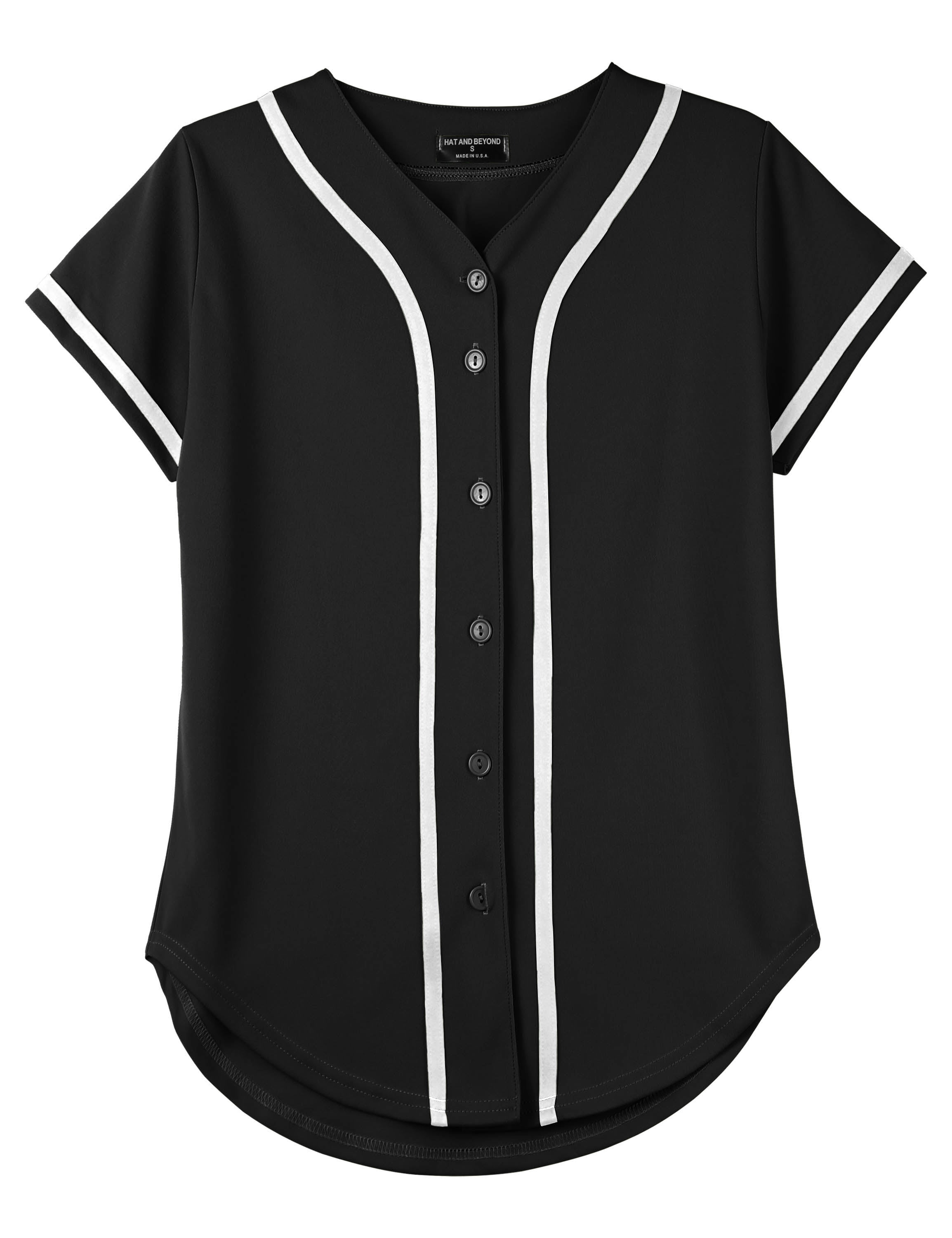 oldtimetown Womens Button Down Baseball Jersey Hip Hop Hipster Short Sleeve Active Shirts Blank Softball Team Uniform 